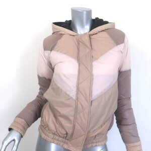 ANINE BING Colorblock Puffer Jacket Beige/Pink Size Small